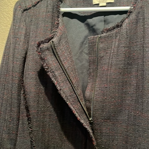 Ann Taylor LOFT Women’s Tweed Lined Zip Up Jacket Blazer Size 8 - Picture 5 of 10